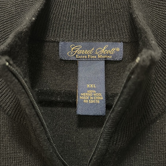 Mens 3/4 Zip Extra Fine Merino Wool Sweater XXL - Picture 2 of 3